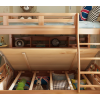 左爱榉木儿童床实木双层床高箱子母床高低床上下铺两层床定制家具